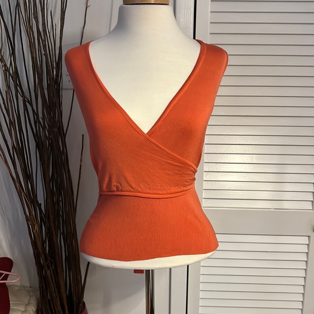 Coral coloured Wrap around tank top